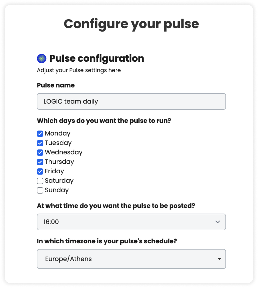 Configure your pulse